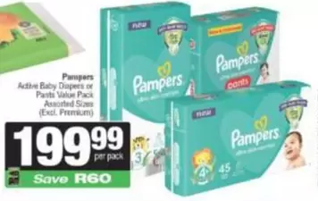Pampers - Active Baby Diapers or Pants Value Pack