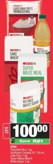 Spar - Long Grain White Parboiled Rice, Cake Wheat, Super Maize Meal, Refined White Sugar