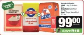 Snowflake - Essentials Combo: Long Grain Rice, Cake Wheat Flour, Super Maize Meal
