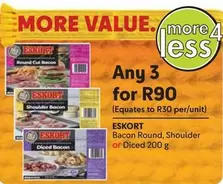 Eskort - Bacon Round, Shoulder or Diced 200 g