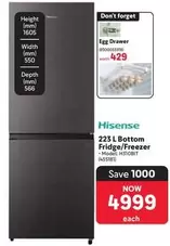 Hisense - 223 L Bottom Fridge/Freezer