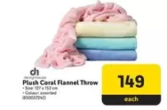 Plush - Coral Flannel Throw (850037242)