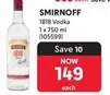 Smirnoff - 1818 Vodka 1 x 750 ml (105599)