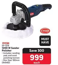 ryobi - 1200 W Sander Polisher SP-1218