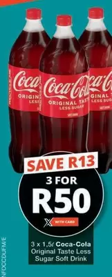 Coca cola - Original Taste Less Sugar Soft Drink