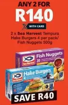 sea harvest - Tempura Hake Burgers 4 per pack/ Fish Nuggets 500g