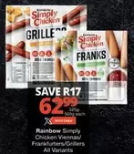 Rainbow - Chicken Viennas/Frankfurters/Grillers