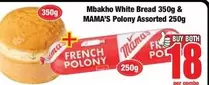 Mama's - White Bread & Polony Assorted