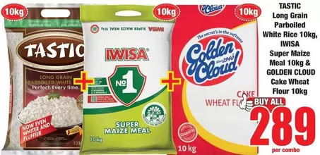 Tastic - Long Grain Parboiled White Rice & Super Maize Meal & Cake Wheat Flour