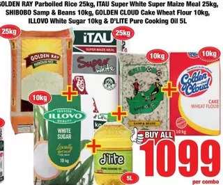 Golden Cloud - Parboiled Rice, Super White Maize Meal, Samp & Beans, Cake Wheat Flour, Pure Cooking Oil