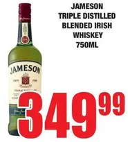 Jameson - TRIPLE DISTILLED BLENDED IRISH WHISKEY 750ML