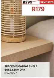 Spaceo - Floating Shelf 60x23.5cm Oak