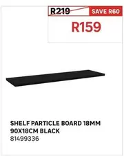 Shelf Particle Board 18mm 80x18cm Black
