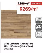 Orito - Laminate Flooring Fort 1291x193x8mm(1.99m²/ Box)
