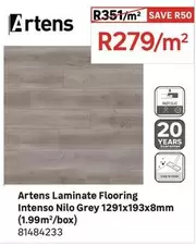 Artens - Laminate Flooring Intenso Nilo Grey 1291x193x8mm (1.99m²/box)