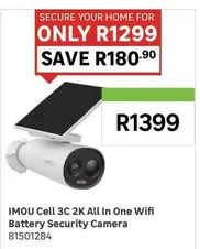 Imou - Cell 3C 2K All In One Wifi Battery Security Camera