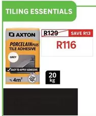 Axton - Porcelain Tile Adhesive Grey 12Hour Plus