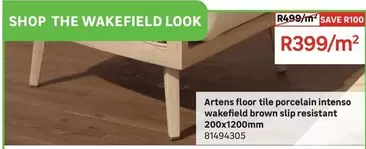 Artens - Floor Tile Porcelain Intenso Wakefield Brown Slip Resistant  200x1200mm