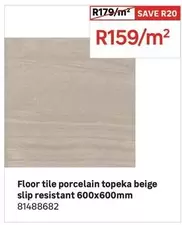 Floor Tile Porcelain Topeka Beige Slip Resistant 600x600mm