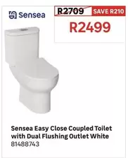 Sensea - Easy Close Coupled Toilet With Dual Flushing Outlet White