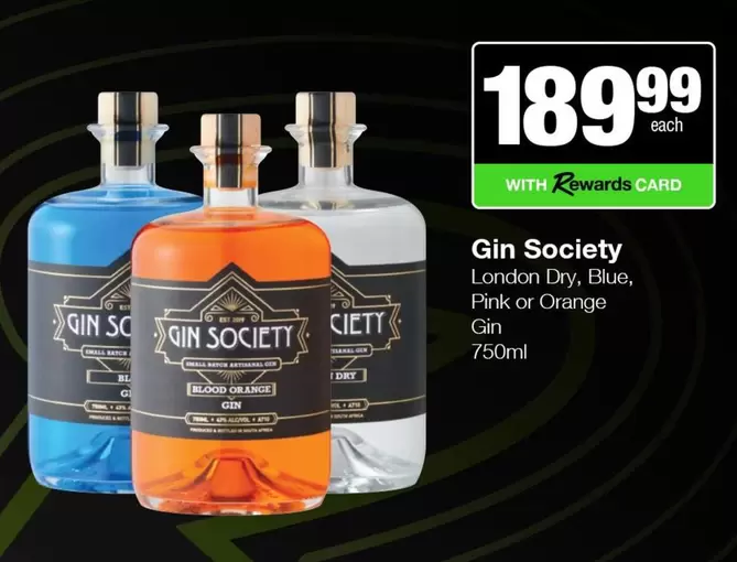 London Dry, Blue, Pink or Orange Gin