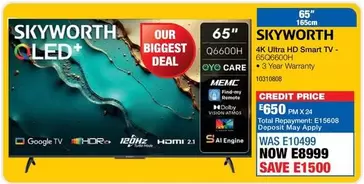 Skyworth - 65" 4K Ultra HD Smart TV - 65Q600H