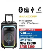 Total - Trolley Speaker - 180W 
 1 Year Warranty 10302161