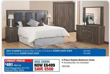 Total - 2-Piece Sophia Bedroom Suite