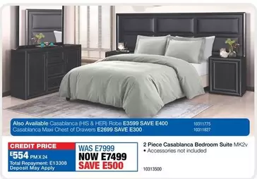 Total - 2 Piece Casablanca Bedroom Suite Mk2v