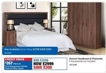 Total - Gemeni Headboard & Pedestals