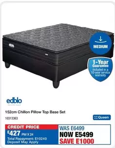 Edblo - 152cm Chillon Pillow Top Base Set 10313363