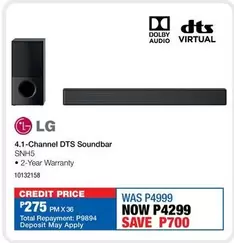 LG - 4.1-Channel DTS Soundbar SNH5
