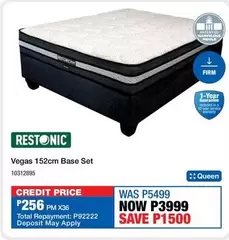 Restonic - Vegas 152cm Base Set 10312895