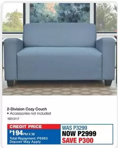 Total - 2-Division Cozy Couch