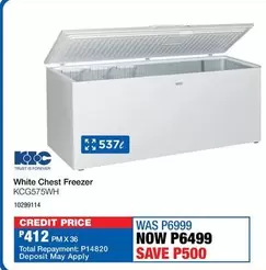 Total - White Chest Freezer KCG575WH