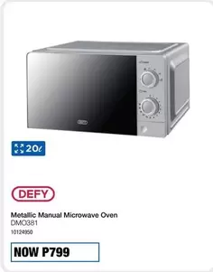 Defy - Metallic Manual Microwave Oven DMQ381