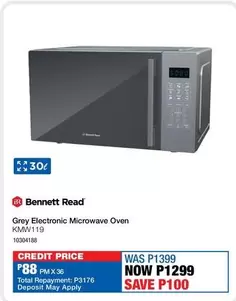 Total - Grey Electronic Microwave Oven KMW119