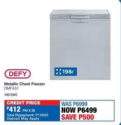Defy - Metallic Chest Freezer DMF451 10015942
