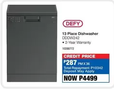 Defy - 13 Place Dishwasher DDDW242