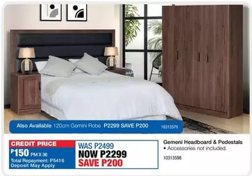 Total - Gemini Headboard & Pedestals