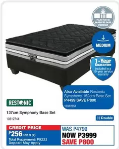 Restonic - 137cm Symphony Base Set 10312744