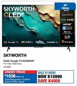 Skyworth - QLED Google TV-65Q6600H