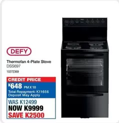 Defy - Thermofan 4-Plate Stove DSS697