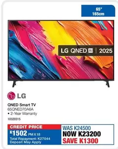 LG - QNED Smart TV 65QNED70A6A