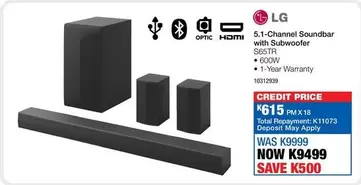 LG - 5.1-Channel Soundbar with Subwoofer S65TR