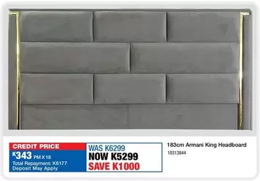 Armani - 183cm King Headboard