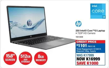 HP - Intel Core i3 Laptop - 720p HD Camera