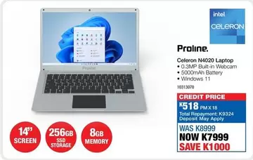 Proline - Celeron N4020 Laptop