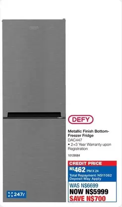 Defy - Metallic Finish Bottom-Freezer Fridge DAC447