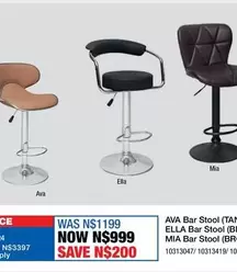 AVA Bar Stool (TAMI), ELLA Bar Stool (BR-4), MIA Bar Stool (BR-4)